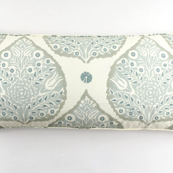 Galbraith & Paul Lotus Pillows (shown in in Mineral on Cream with Self Welting)