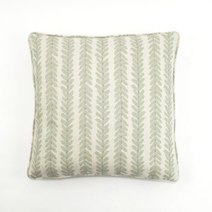 ON SALE  - Schumacher Veere Grenney Woodperry 18 X 18 Pillow in Sage with or without self welting (Both Sides - Made To Order)m