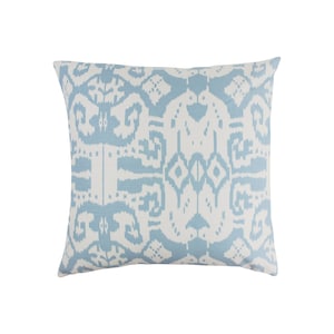 ON SALE -12 X 24 Pillow Quadrille China Seas Island Ikat Zibby Blue on White- (Front Only - Made To Order)
