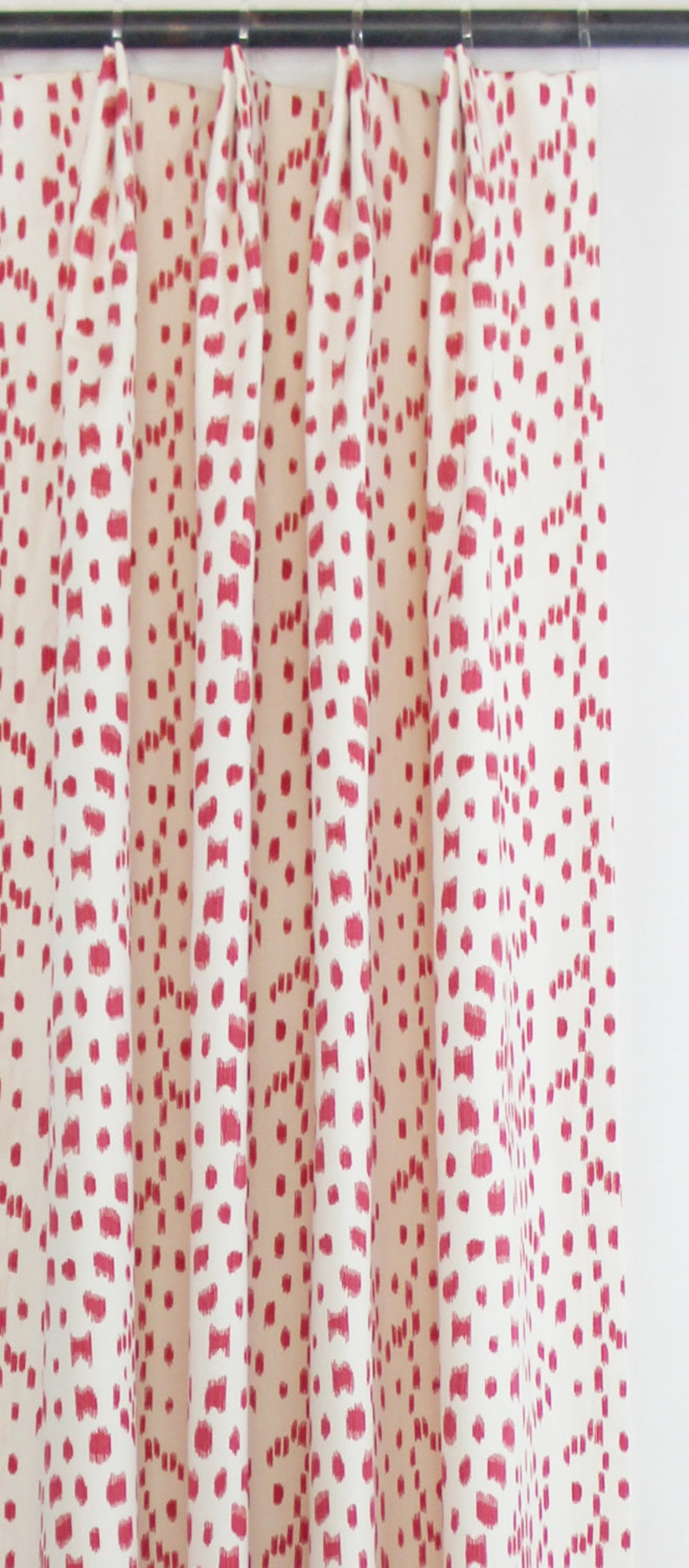 Brunschwig & Fils Les Touches Pleated Drapes in Aqua comes in image 4