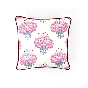 Katie Ridder Peony Custom Pillow with or without welting (shown in Raspberry-comes in other colors) Contact Me To Order image 2