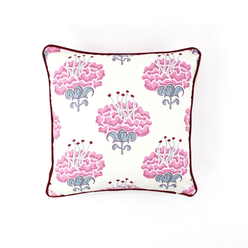 Katie Ridder Peony Custom Pillow with or without welting (shown in Raspberry-comes in other colors) Contact Me To Order image 2