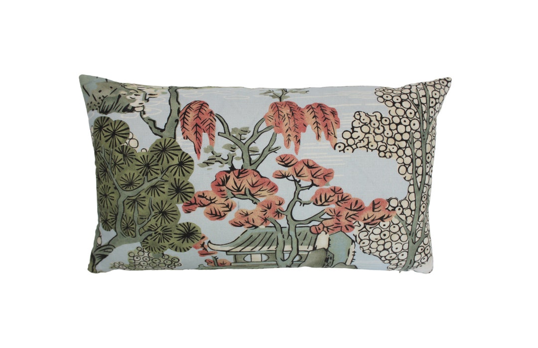 ON SALE Thibaut Asian Scenic robin Egg F975460 Custom Pillow With or
