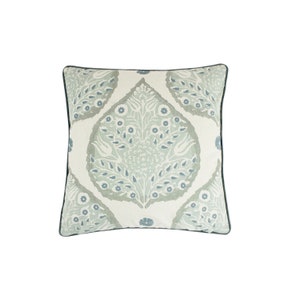 Galbraith & Paul Lotus Custom Pillows (Shown in Mineral on Cream with Seamist Welting-comes in several colors)