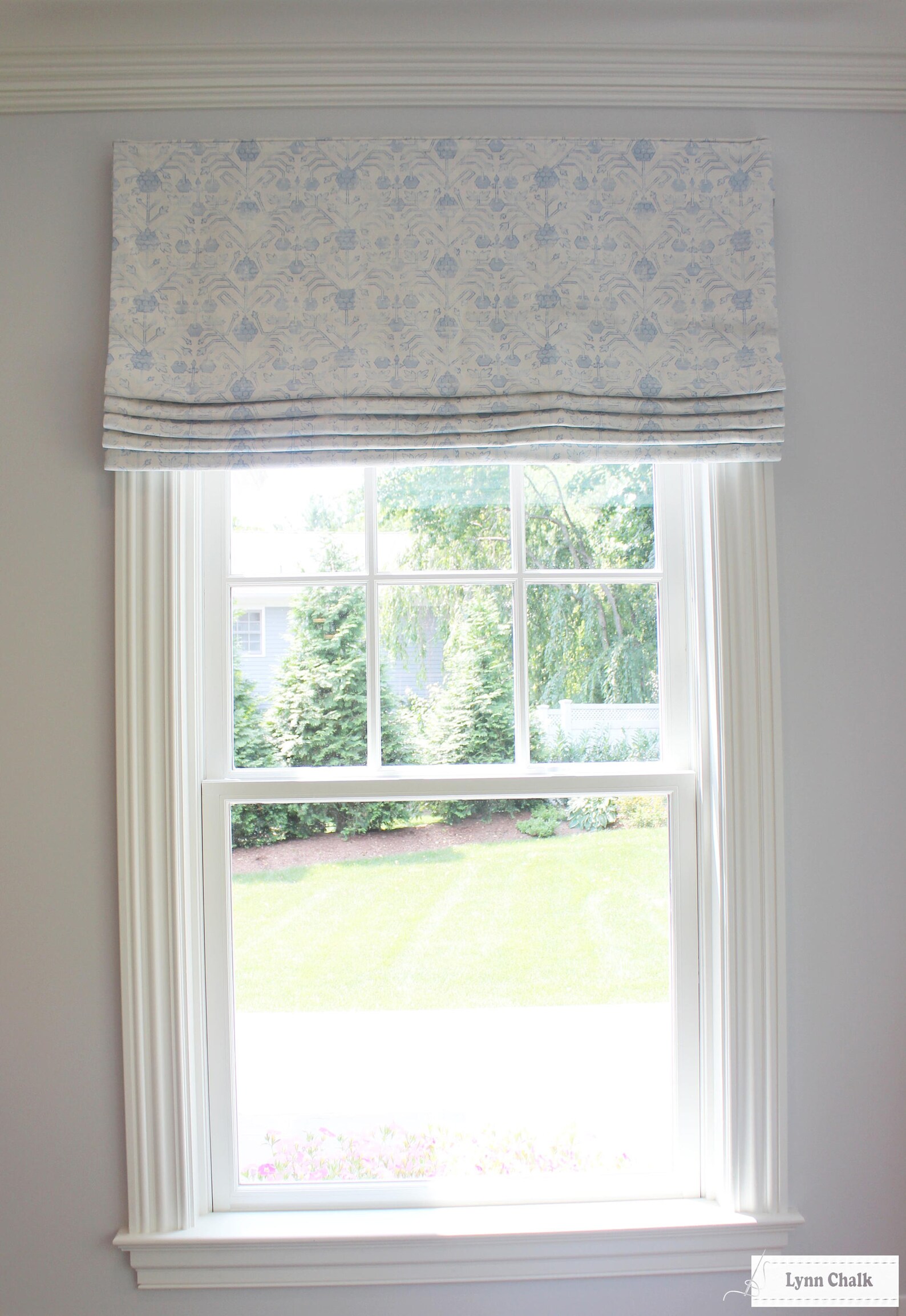 Custom Ikat Roman Shade in Blue Made to Order Etsy