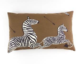 ON SALE - Scalamandre Zebras 18 X 18 Pillow in Safari Brown (Front Only -Made To Order)
