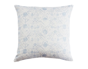 Custom Ikat Pillows in Blue