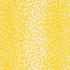 May include: A seamless pattern of yellow leopard spots on a white background.