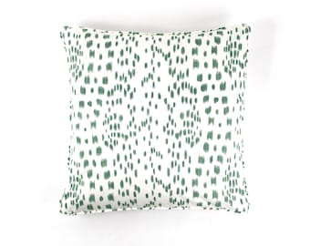 Brunschwig & Fils Les Touches Pillow with Self Welting (Shown in Green - comes in other colors) Made To Order