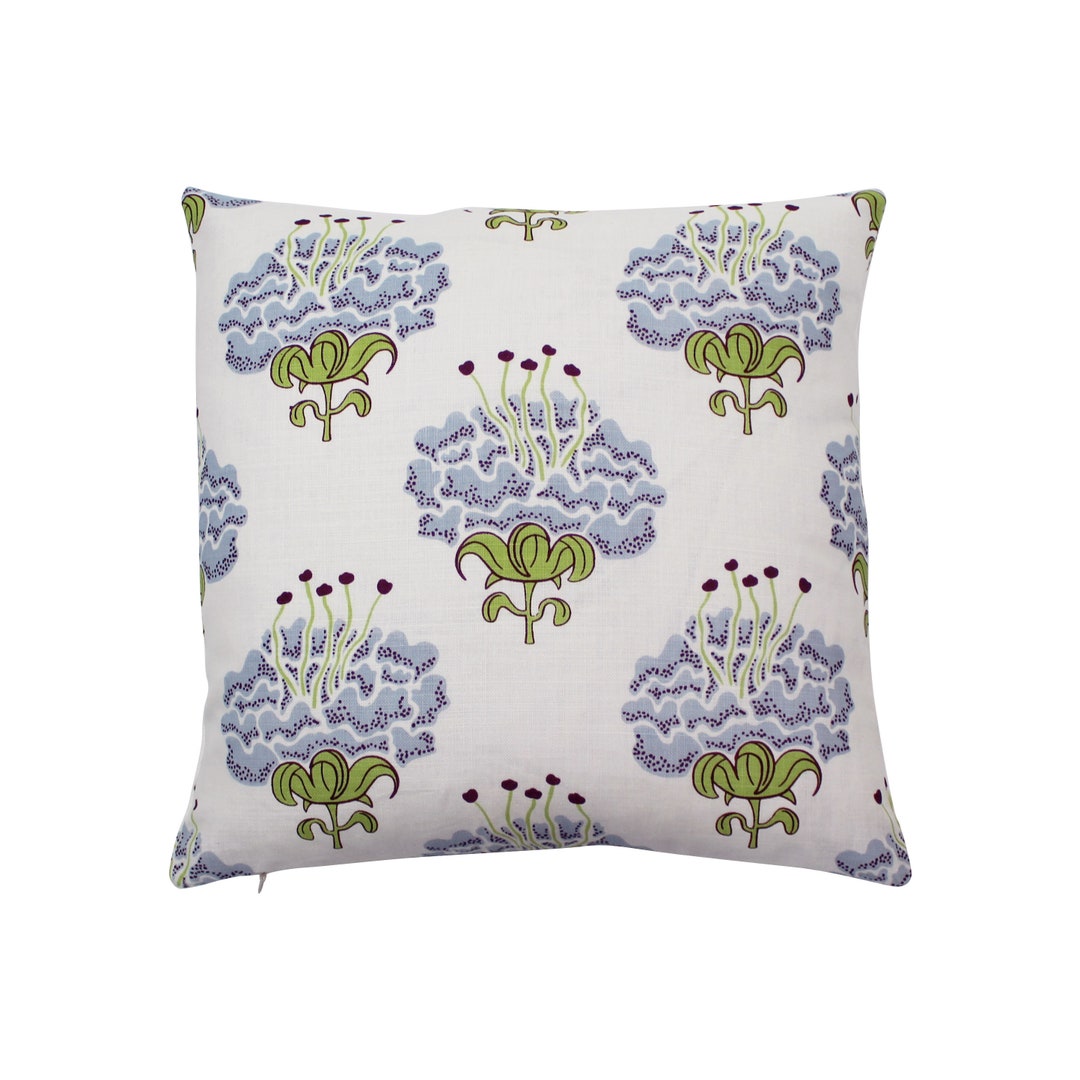 Katie Ridder Peony Custom Pillow With or Without Welting shown in