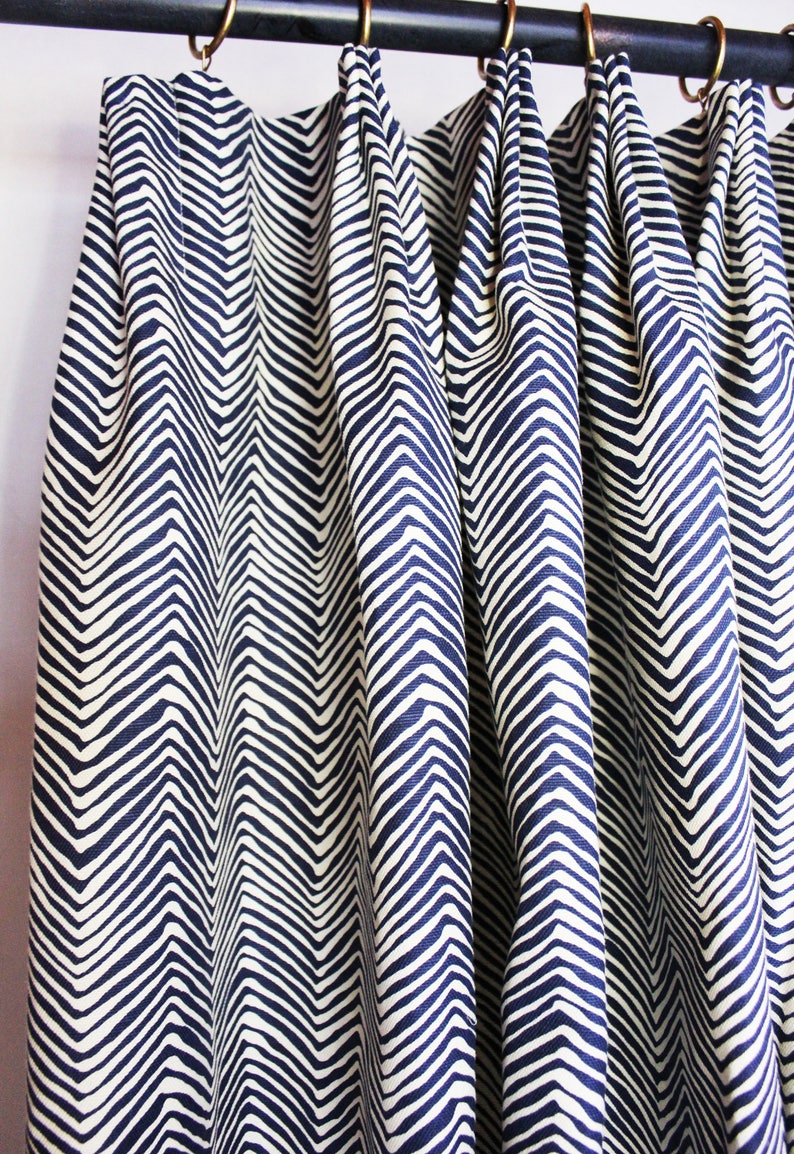 Quadrille Alan Campbell Petite Zig Zag Custom Roman Shade Petite Zig Zag comes in many colors image 7