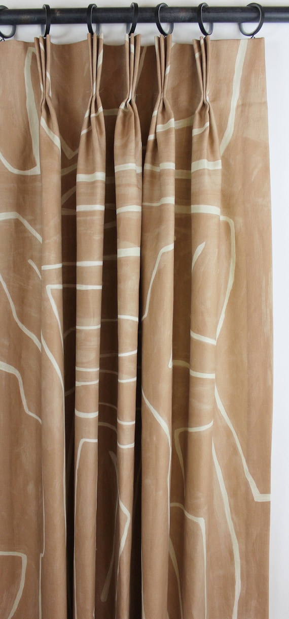 Kelly Wearstler Graffito Drapes Shown In Salmon Cream Comes Etsy