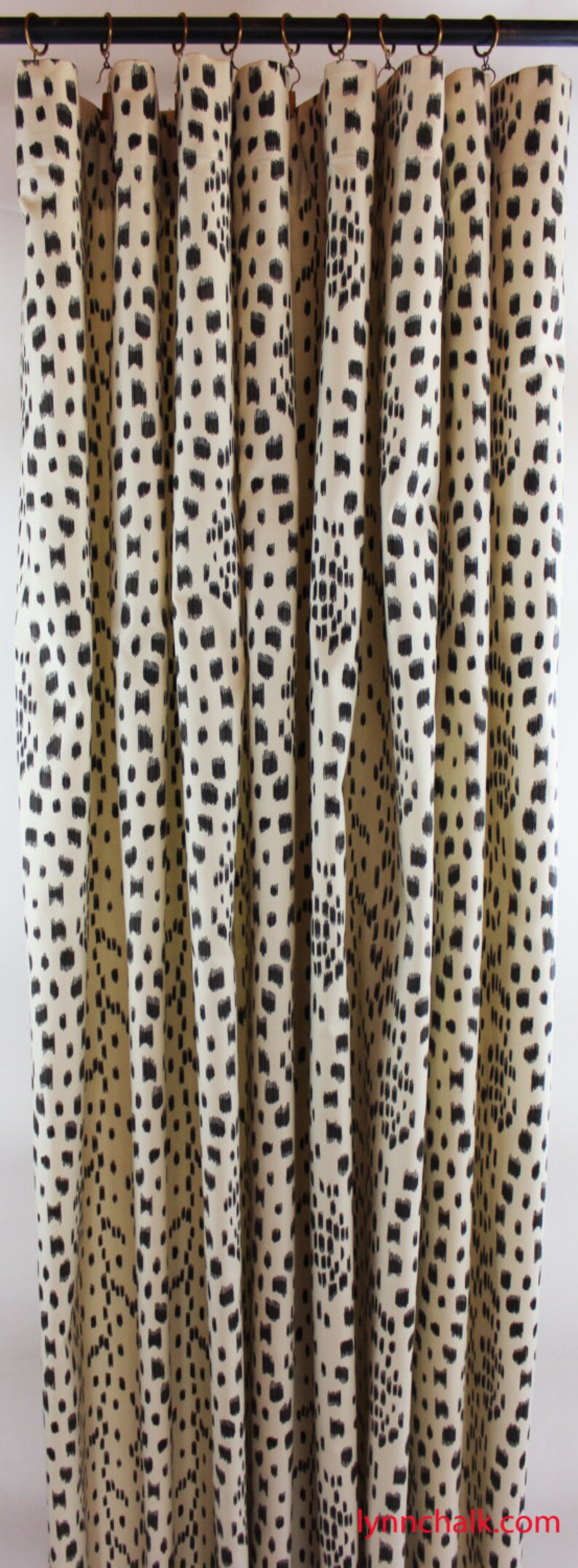 Brunschwig & Fils Les Touches Pleated Drapes in Aqua comes in image 3