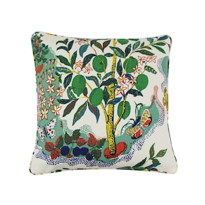 Schumacher Citrus Garden Custom Pillow with Self Welting (Both Sides comes in Linen and also Indoor/Outdoor fabric)