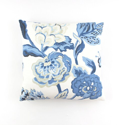 Thibaut Navesink Custom Pillows shown in Blue and White Etsy