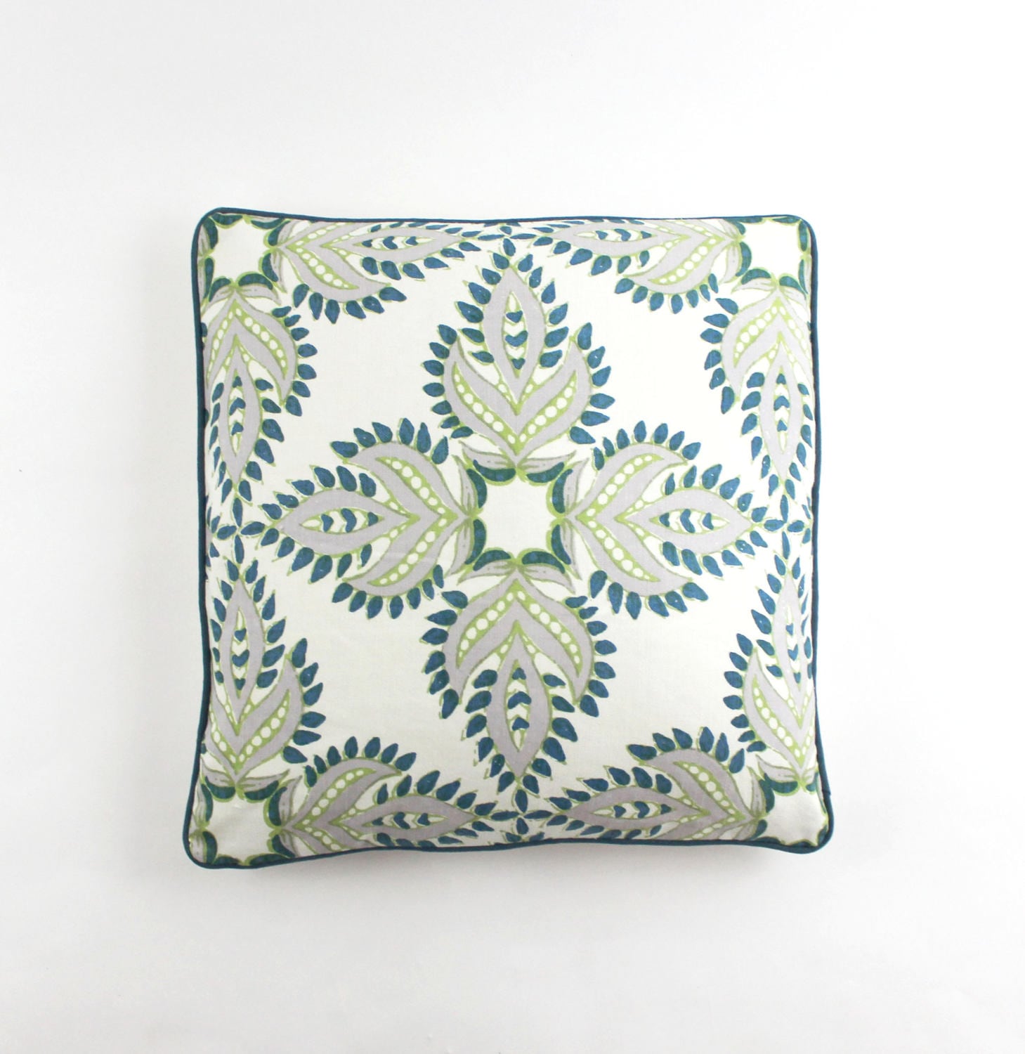 John Robshaw Diba Peacock Pillows With Samuel & Sons Peacock Etsy