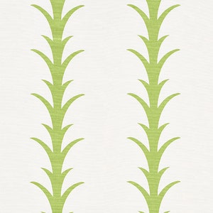 ON SALE 50% Off - Schumacher Acanthus Stripe Custom 20 X 20 Knife Edge Pillow in Leaf Green 177631 (Both Sides) Ready To Ship