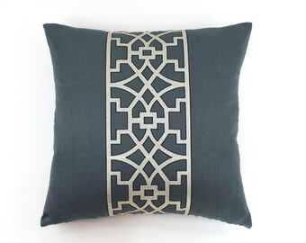 Schumacher Mary McDonald Don't Fret Pillows (shown in Bleu Marine-comes in 5 colors)