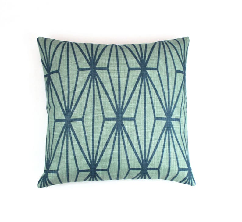 Kelly Wearstler for Lee Jofa Katana Pillows Both Sides-Shown in Jade/Teal image 1