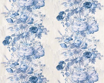 EN VENTA - Resto de 2 yardas de porcelana Schumacher Boughton House (o cortinas romanas o almohadas personalizadas)