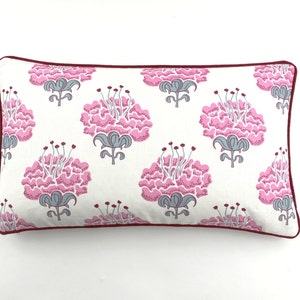 Katie Ridder Peony Custom Pillow with or without welting (shown in Raspberry-comes in other colors) Contact Me To Order image 3