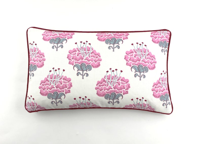 Katie Ridder Peony Custom Pillow with or without welting (shown in Raspberry-comes in other colors) Contact Me To Order image 3