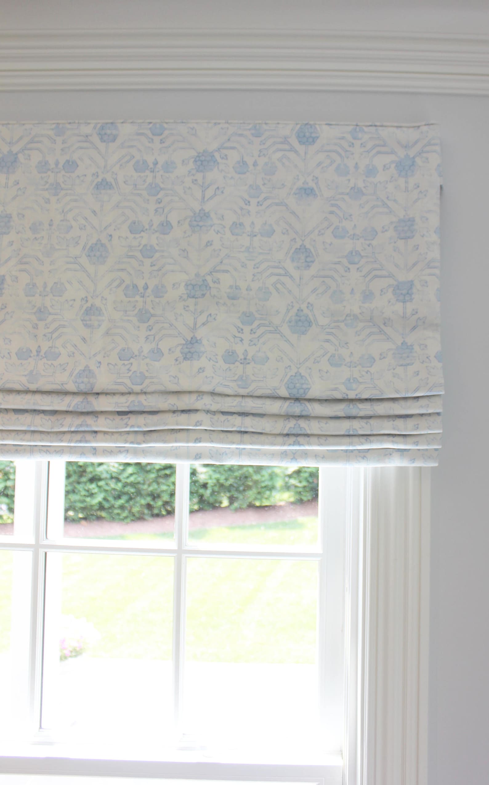 Custom Ikat Roman Shade in Blue Made to Order Etsy