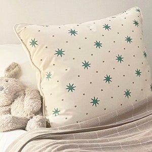 On Sale -  Sister Parish Serendipity Custom Pillow in Green with Solid Ivory Welting (Both Sides- Made To Order)