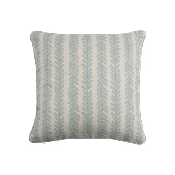 ON SALE - Schumacher Veere Grenney Woodperry Pillow in Blue with or without Self Welting (Front Only - Made To Order)