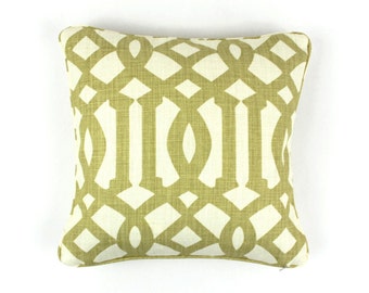 Schumacher Imperial Trellis Pillow with welting - Comes in 11 Colors (Shown in Citrine - Both Sides)