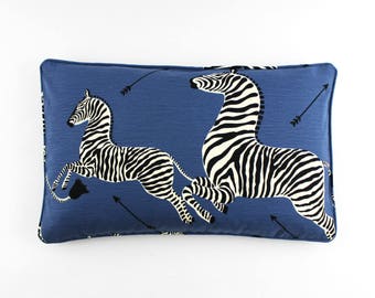 Scalamandre Zebras Pillows (shown in Denim-comes in other colors)