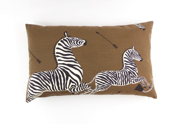 Scalamandre Zebras Pillows Shown In Safari Brown Comes In Etsy