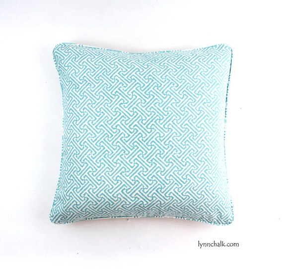 Quadrille China Seas Java Java Pillows shown in New Blue Quadrille China Seas Java Java Pillows shown in New Blue