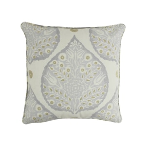 On Sale -16 X 36 Pillow Galbraith and Paul Lotus Dove Grey on Logan Cream Linen with self welting (Front Only - Made To Order)