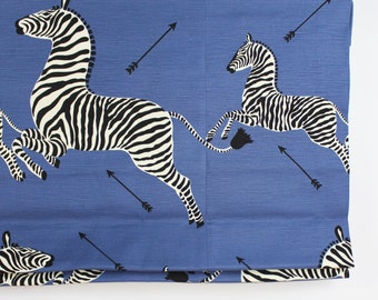 Scalamandre Zebras Roman Shades (shown in Denim-comes in other colors)
