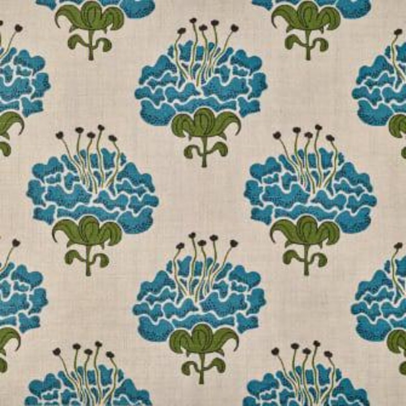 Katie Ridder Peony Custom Pillow with or without welting (shown in Raspberry-comes in other colors) Contact Me To Order Blue Bell on Natural