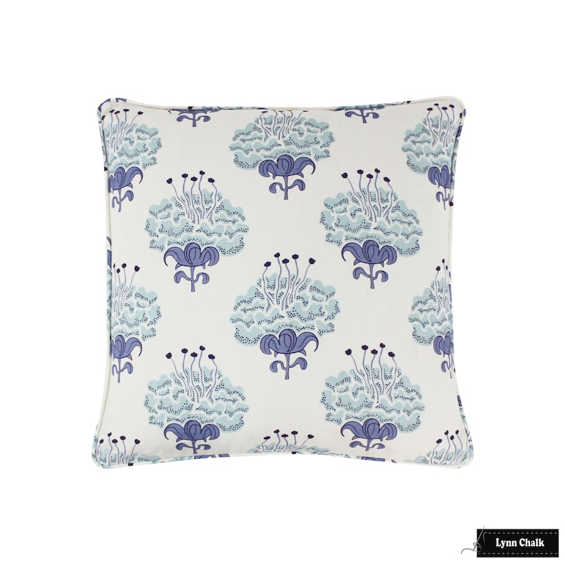 Katie Ridder Peony Custom Pillow with or without welting (shown in Raspberry-comes in other colors) Contact Me To Order Blueberry