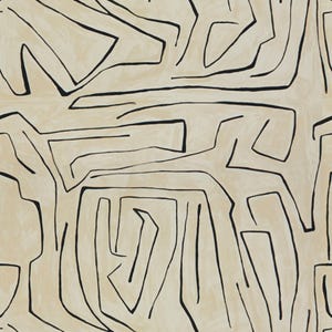 ON SALE - 4 1/4 Yard Fabric Remnant Kelly Wearstler Graffito Linen/Onyx (Or Custom Roman Shade or Pillows)