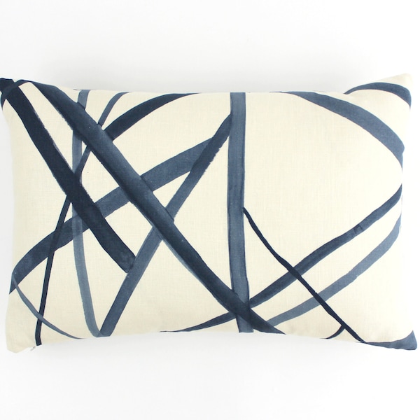 ON SALE 50% Off -Kelly Wearstler for Lee Jofa Channels Pillow in Periwinkle (Both Sides-11 X 20) Made To Order