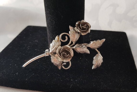 Sterling Silver Rose Brooch, Rose Brooch, Silver R