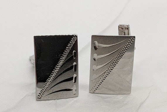 Sterling Silver Rectangular Cuff Links 3/4 Inches… - image 3