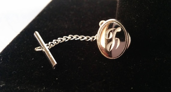 Silver Tone Tie Pin Monogram, Letter L or F Monogr