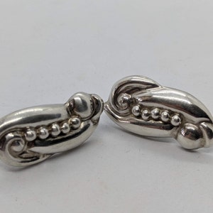 Vintage Mexico Sterling Silver Earrings 1 Inch Screw Backs