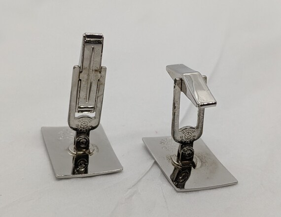 Sterling Silver Rectangular Cuff Links 3/4 Inches… - image 6