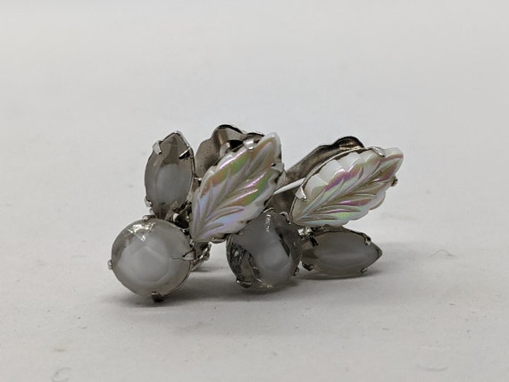 Vintage Continental White Earrings Clip Ons Carni… - image 2