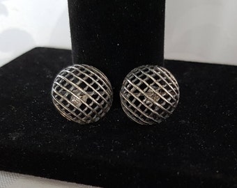 Sterling Silver Dome Shaped Earrings, Sterling Silver Dome Earrings, Sterling Earrings, Silver Earrings, Earrings