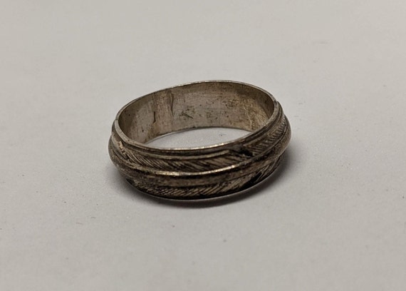 Vintage Lena Platero Feather Ring Native American Size 6.5