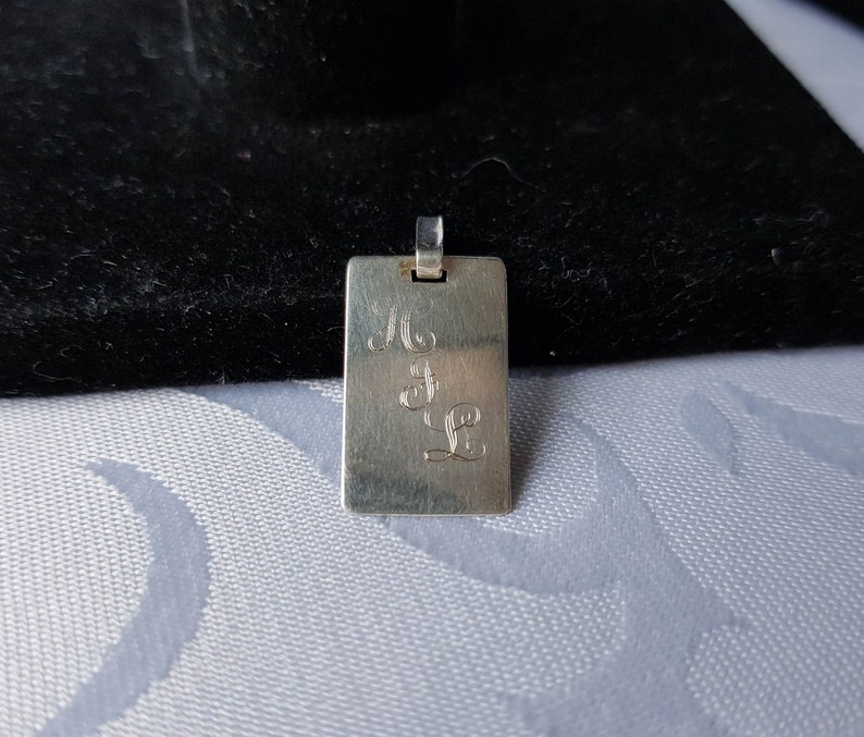 Sterling Pendant Sterling Silver Monogrammed Pendant HJL Sterling Pendant Pendant Monogrammed HFL Sterling Initial Pendant