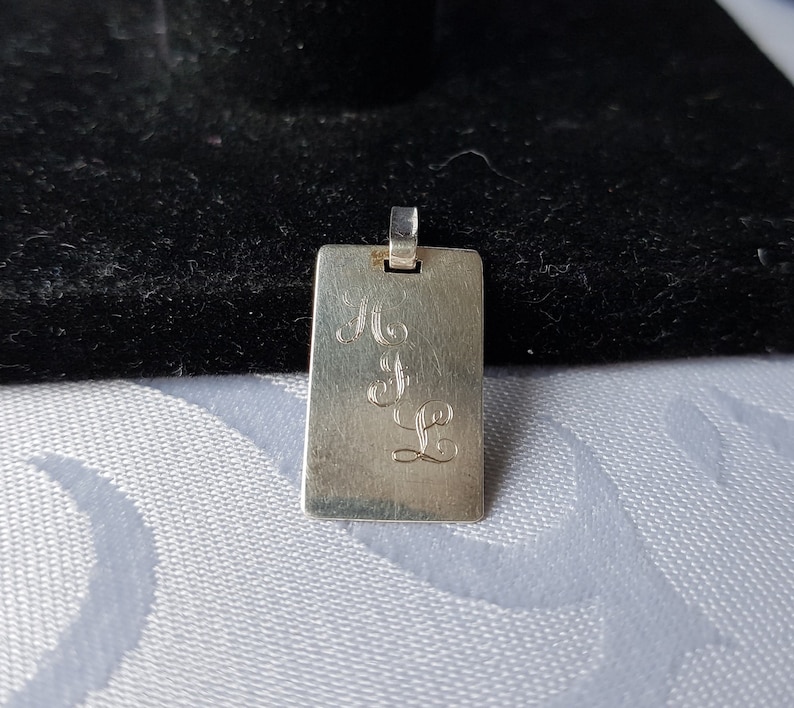 Sterling Pendant Sterling Silver Monogrammed Pendant HJL Sterling Pendant Pendant Monogrammed HFL Sterling Initial Pendant