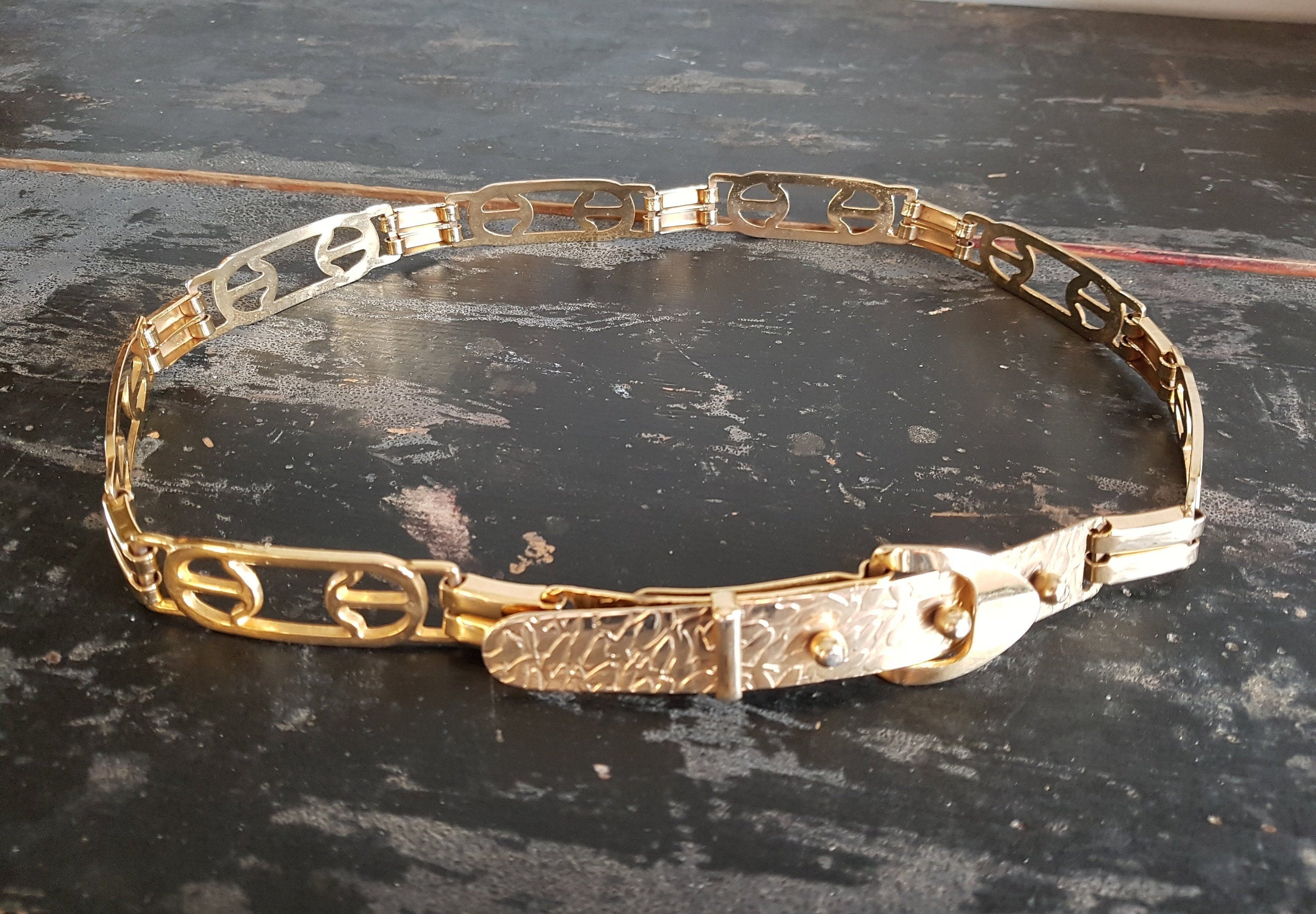Vintage Gold Tone Metal Link Belt 26 to 28 Inches Long - Etsy
